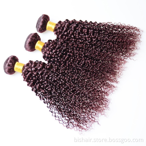 Top Quality 8A 9A 10A 99J Red Kinky Curly Bundles With Closure 4x4 Brazilian Human Hair Weave With Closure Remy Hair Extension